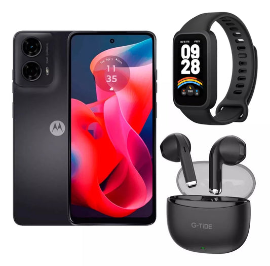 Motorola Moto G24 Smartphone Con Smartband 9 Active Y Audífonos G-tide L21 De Regalo