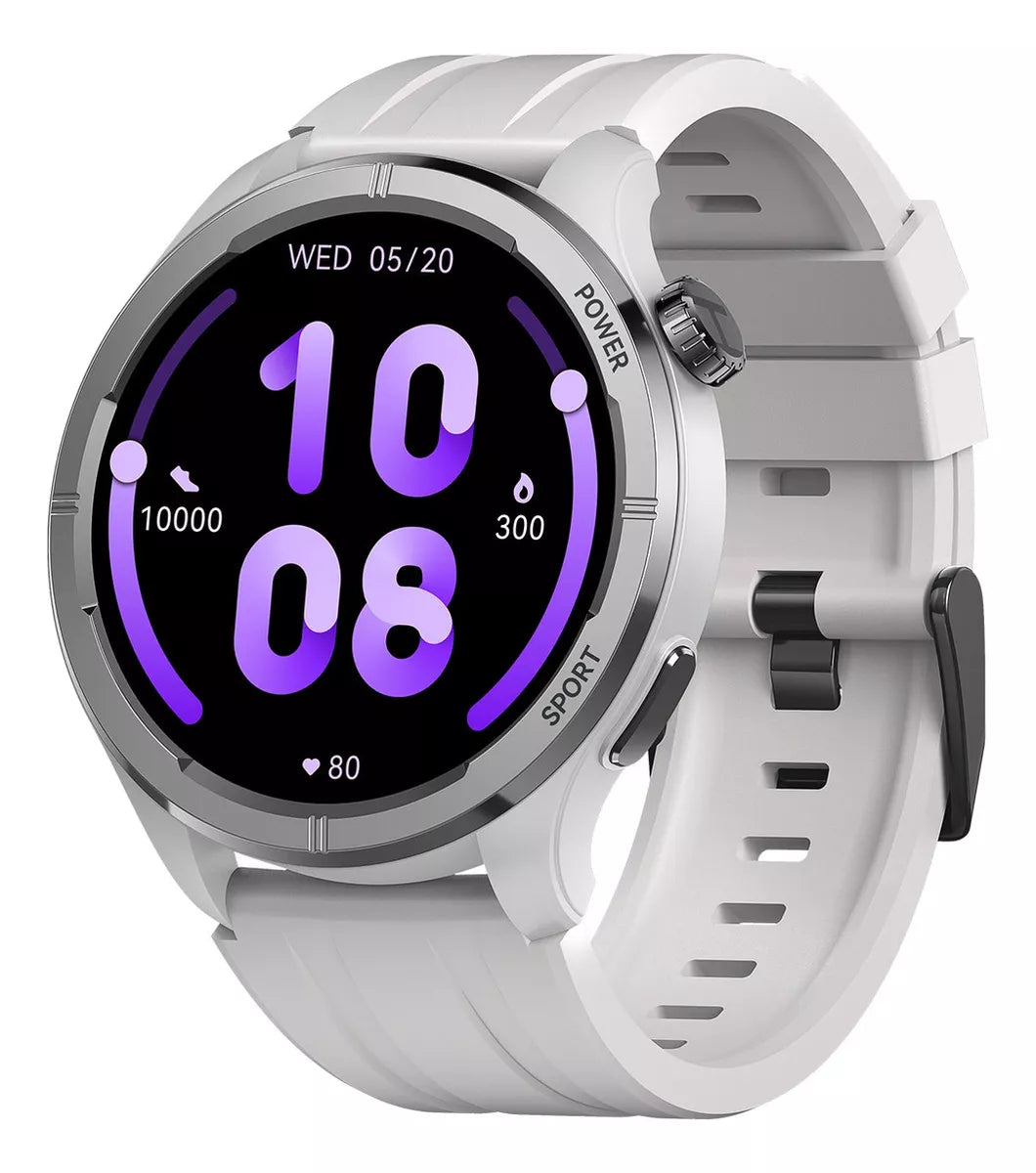 Haylou Solar Neo Smartwatch 1.53 Pantalla Hd Bluetooth 5.3 Con Llamadas Impermeable Ip68 Botón Giratorio Notificación Inteligente De Mensajes, Ls21, Plateado