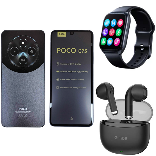 Xiaomi Poco C75 256gb Con Smartwatch Filwans Llamadas Y Audífonos Bluetooth G-tide