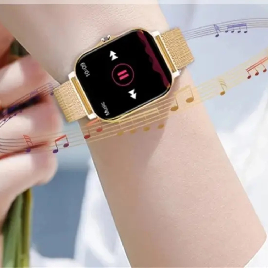 Smartwatch Reloj Inteligente Mujer Y13 DORADO metal.Llamadas Bluetooth, Rastreador de Actividad,Deportes, Notificaciones