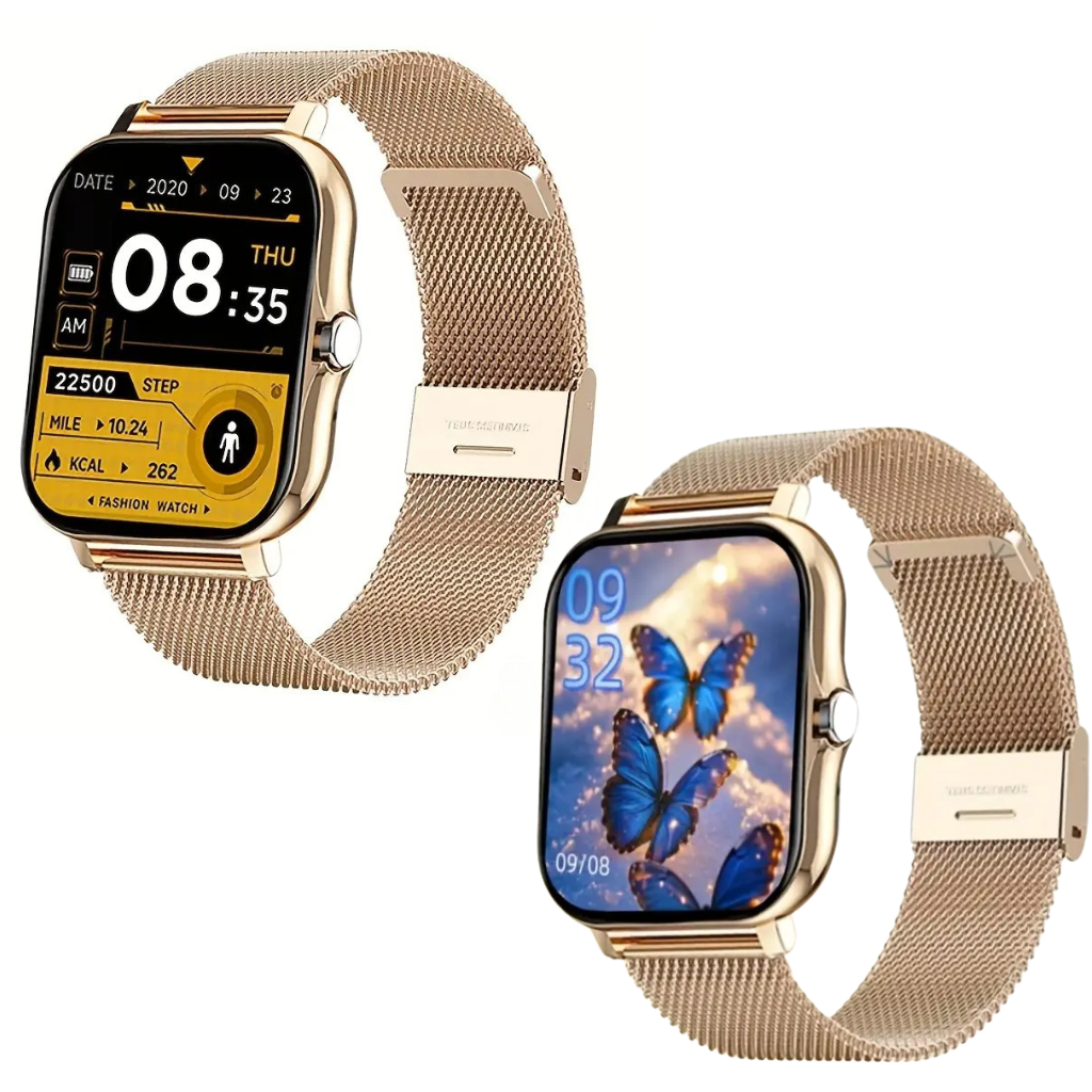 Smartwatch Reloj Inteligente Mujer Y13 DORADO metal.Llamadas Bluetooth, Rastreador de Actividad,Deportes, Notificaciones