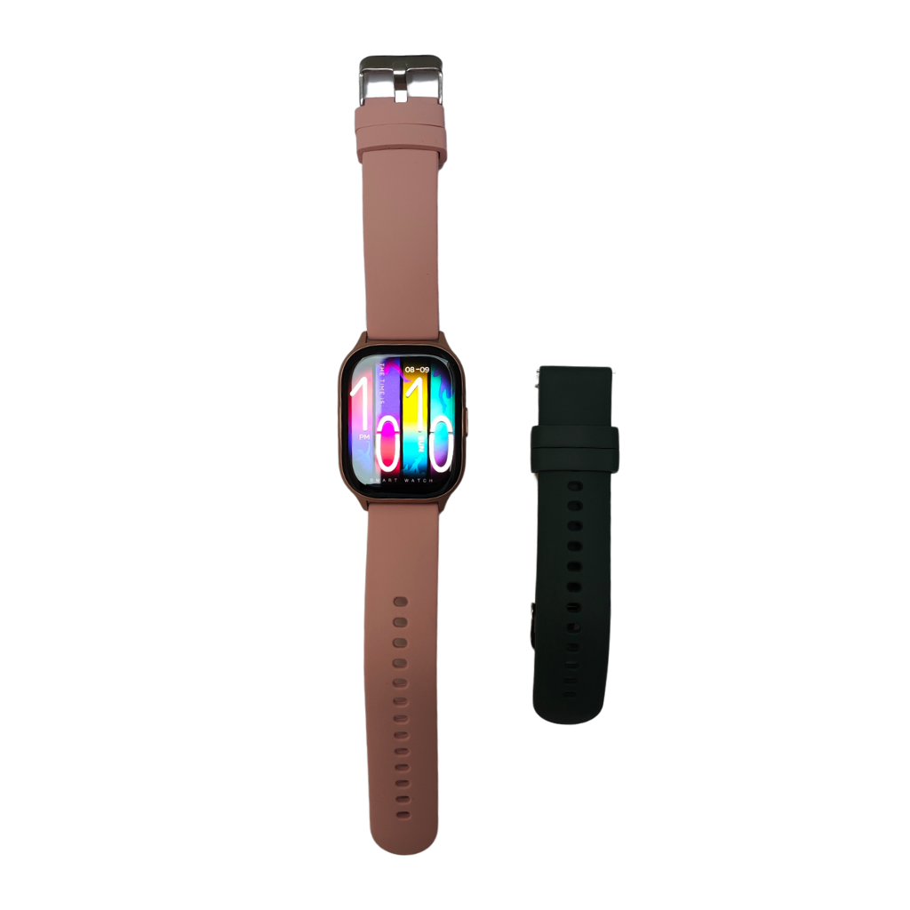 Smartwatch G-tide S3 pro, llamadas bluetooth, oxigeno en sangre, 2 correas intercambio. Dorado