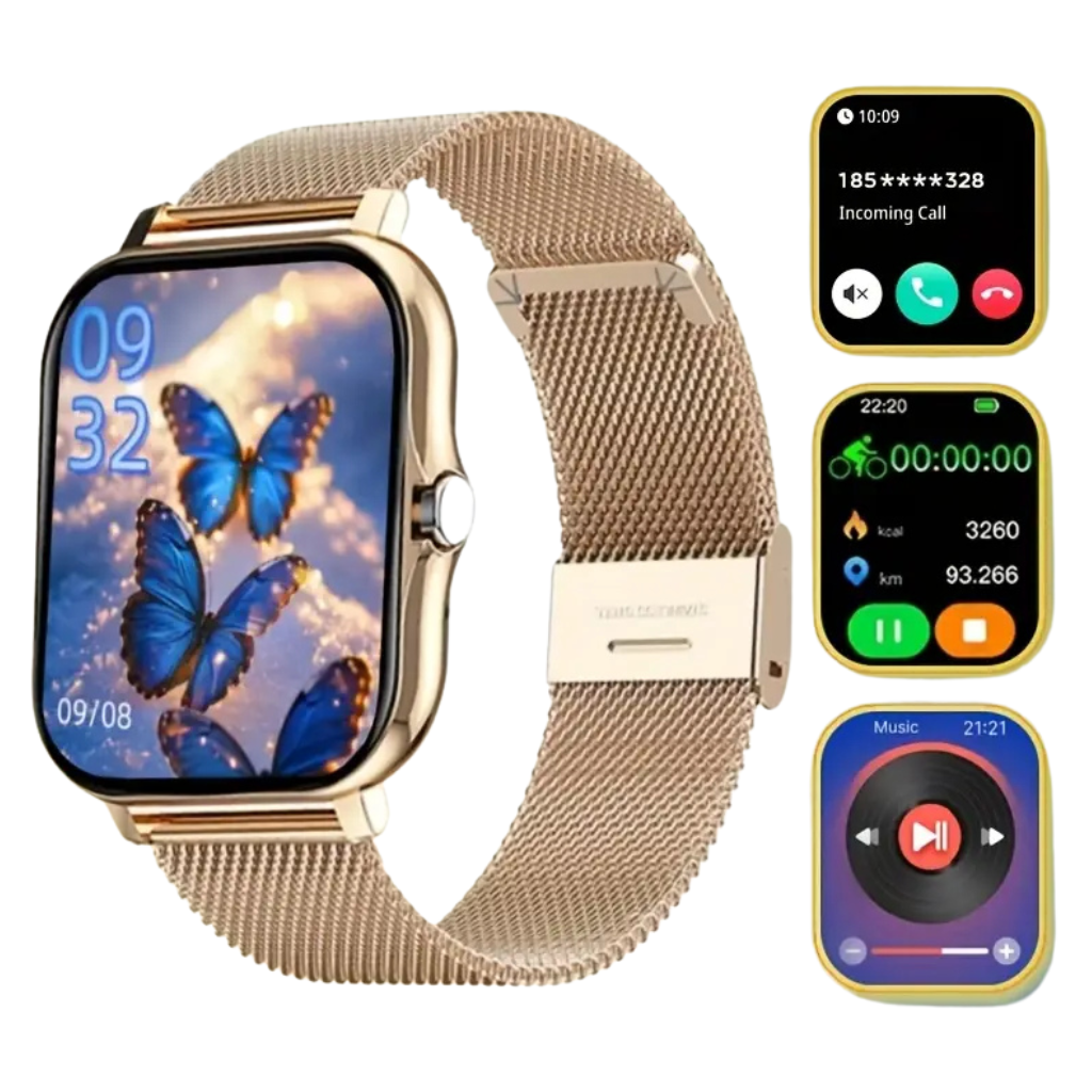 Smartwatch Reloj Inteligente Mujer Y13 DORADO metal.Llamadas Bluetooth, Rastreador de Actividad,Deportes, Notificaciones