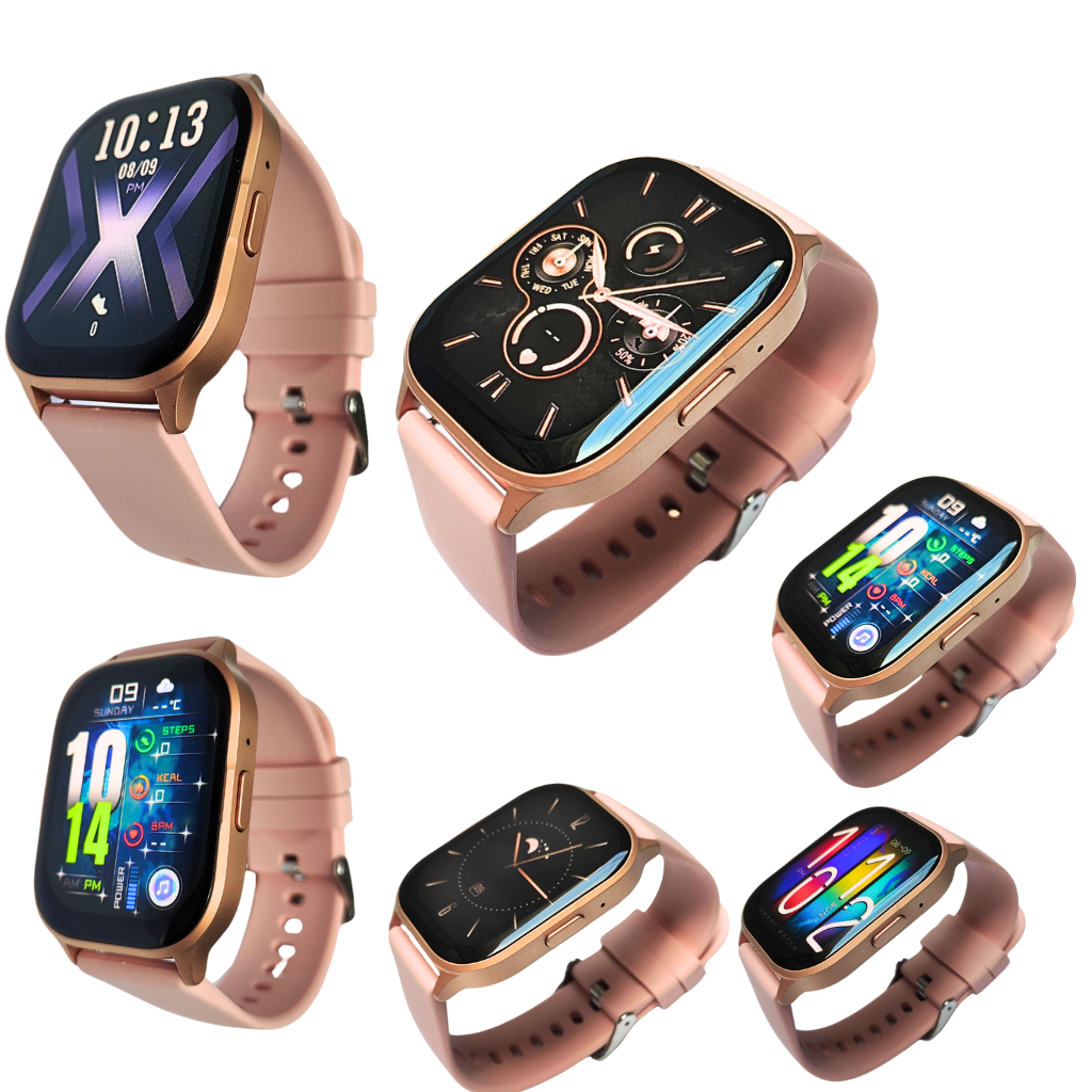 Smartwatch G-tide S3 pro, llamadas bluetooth, oxigeno en sangre, 2 correas intercambio. Dorado