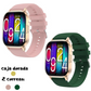 Smartwatch G-tide S3 pro, llamadas bluetooth, oxigeno en sangre, 2 correas intercambio. Dorado