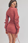 Mini vestido ajustado con cuello simulado en color liso